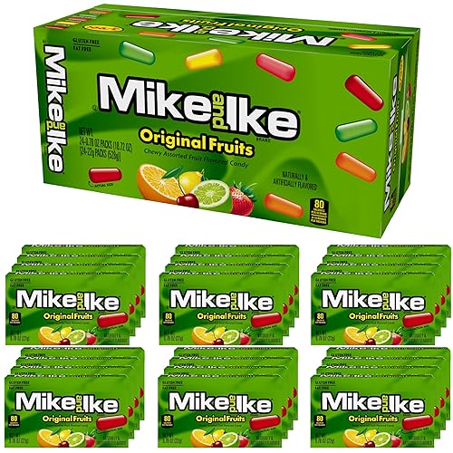 Mike and Ike Original Fruits Candy, 0.78 Ounce Box (Pack of 24-18.72 Ounce Total), Vending Machine Candy