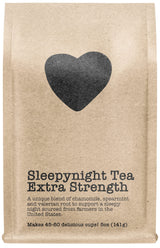 Sleepynight Tea Extra Strength, 45-60 Servings, Eco-Conscious Zip Pouch, Caffeine Free, Pure Loose Leaf Tea Grown in America, 5 Ounce (Medium)