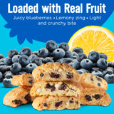 Cooper Street Twice-Baked Blueberry Lemon Biscotti Cookies (16 oz) - Over 50 Biscotti per Bag Loaded with Real Fruit, Italian Style Snacks Ideal