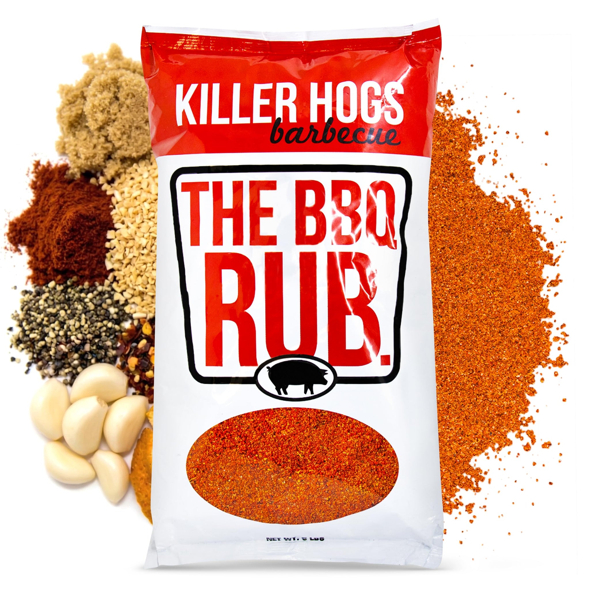 Killer Hogs The BBQ Rub, Championship Barbecue Grill and Smoking Seasoning, Spice Blend for Beef, Steak, Ribs, Burgers, Pork, and Chicken, 5 lb Bag