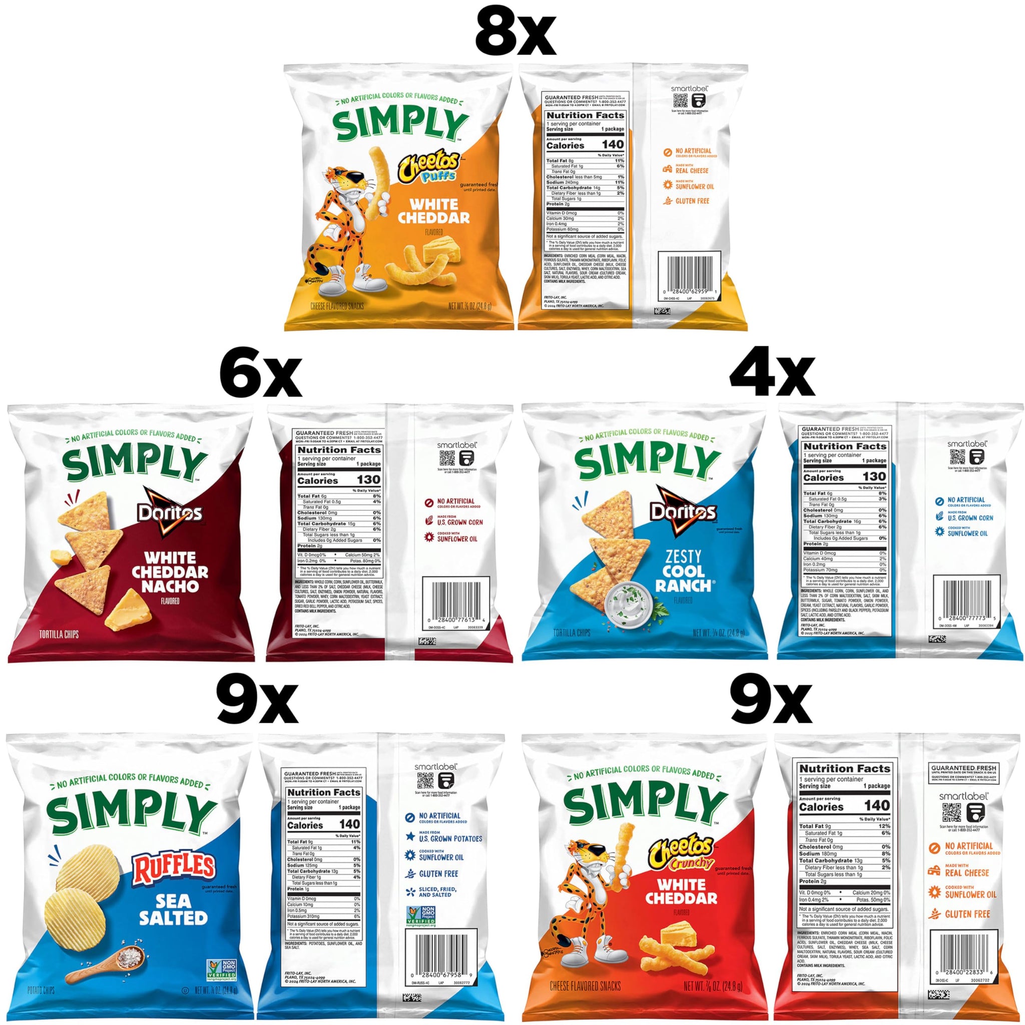 Simply Snacks Variety Pack, 0.875 Oz Bag, 36 Count, Organic, Packaging May Vary