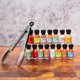 Smokehouse by Thoughtfully, Grilling Spices BBQ Set, Includes BBQ Tongs, Magnet and 15 Flavorful Seasoning and Rubs - Great Gift for Holiday, Men