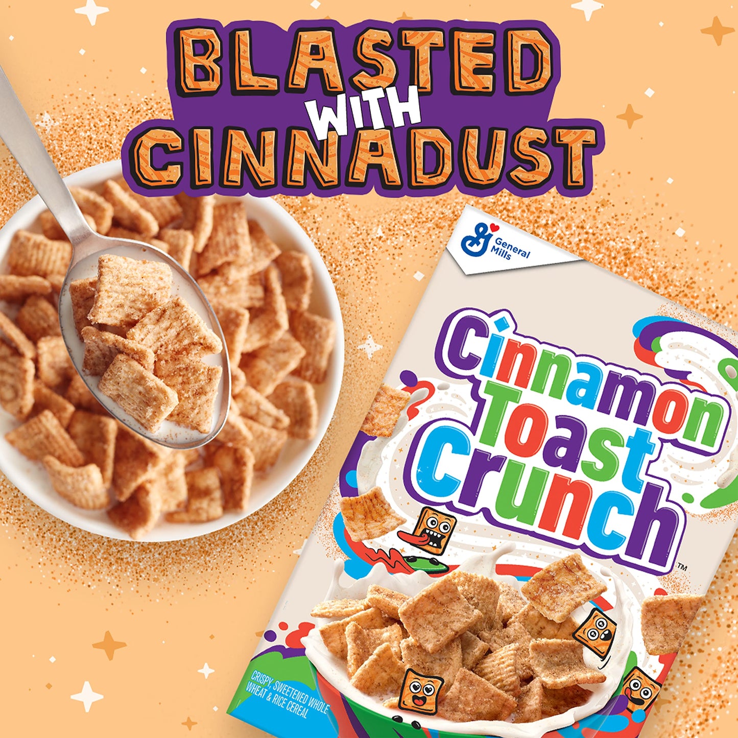 Cinnamon Toast Crunch Whole Grain Breakfast Cereal, Family Size, 19.3 oz