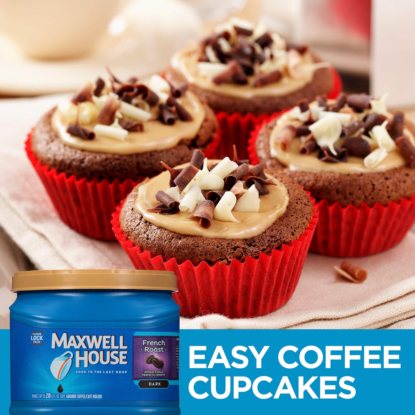 Maxwell House French Roast Dark Roast Ground Coffee (25.6 oz Canisters, Pack of 2)
