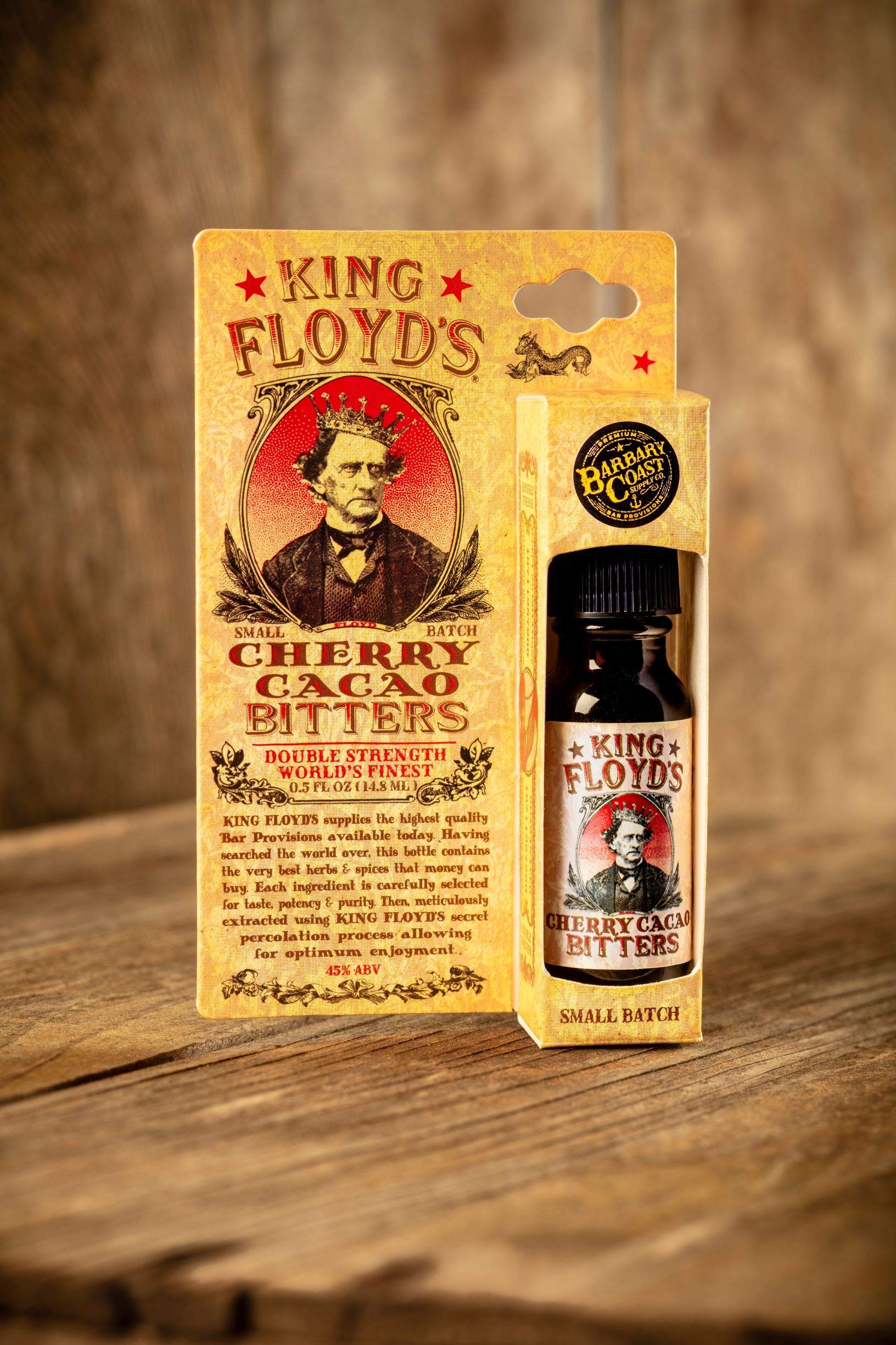 King Floyd's Artisanal Cherry Cacao Bitters for Cocktails (0.5oz Card Pack) Hand Crafted, Made from Organic Cacao Nibs & Montmorency Cherries