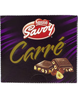 Savoy Carre Milk Chocolate with Hazelnuts - 2 Pack / 16 Count 25 g each display