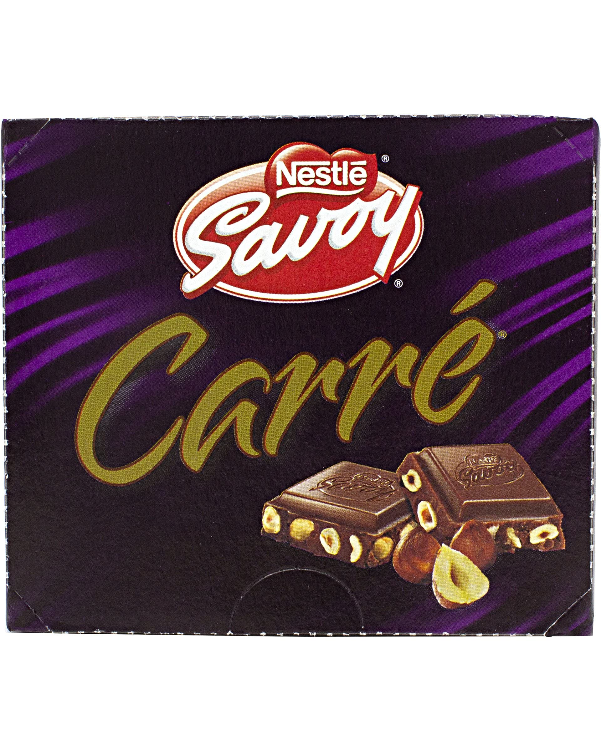 Savoy Carre Milk Chocolate with Hazelnuts - 2 Pack / 16 Count 25 g each display