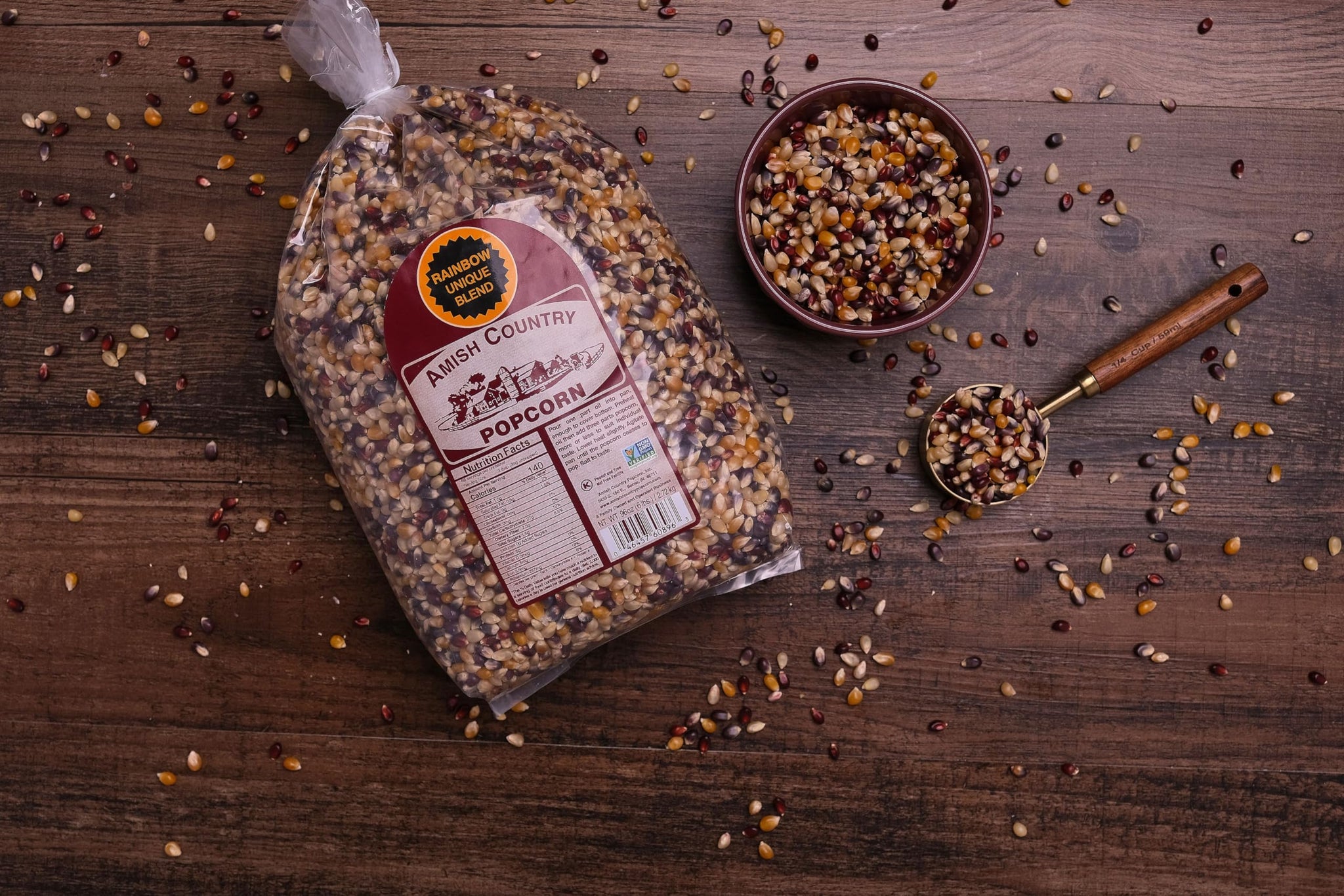 Amish Country Popcorn | 6 lb Bag | Rainbow Popcorn Kernels | Old Fashioned, Non-GMO and Gluten Free (Rainbow - 6 lb Bag)