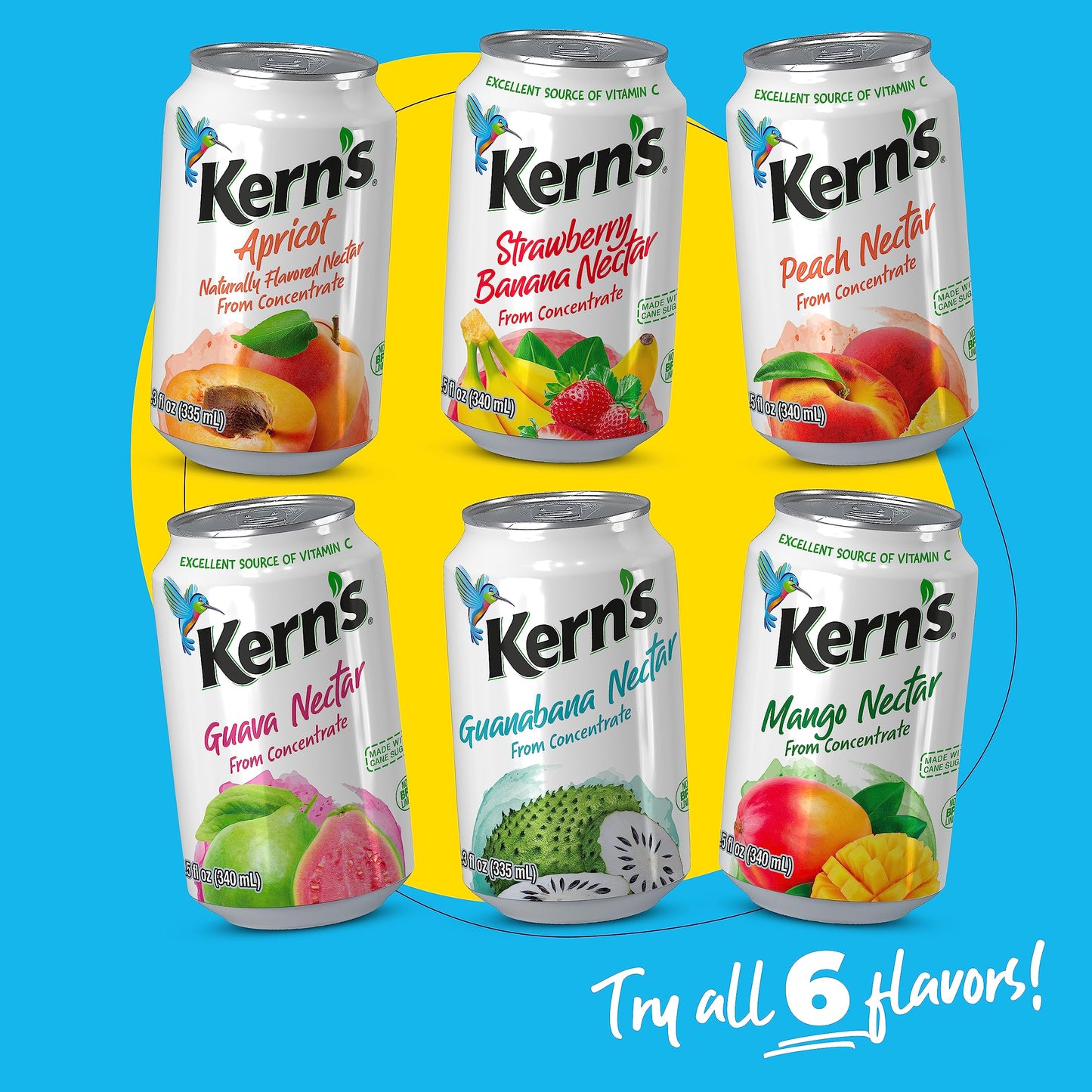 Kern’s Tropical Fruit Nectar Juice Variety Pack - Strawberry Banana & Guava Juice - Made from Fruit Puree for Smoothie Mix, Cocktail Mixers & Kids
