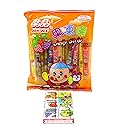Jin Jin Fruit Jelly Filled Strip Straws Candy Bundle come with 7 Pack Bubble Gum- Many Flavors! (3 Pack)