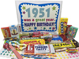 RETRO CANDY YUM ~ 1951 75th Birthday Gift Box of Nostalgic Retro Candy Mix from Childhood for 75 Year Old Man or Woman Born 1951