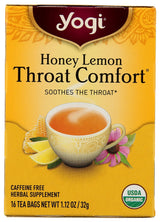 Yogi Tea, Honey Lemon Throat Comfort, 16 Count, Packaging May Vary