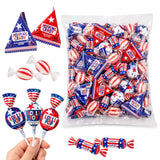 Patriotic Candy | 3-Pound Bag | 4th of July Candy Assortment Individually Wrapped | Popping Rocks, Lollipops, Chocolate Caramel Taffies