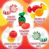 Hard Candy Assortment | 3-Pound Bag | Old Fashioned Mix | Hard Candy Individually Wrapped | Strawberry, Cinnamon, Butterscotch, Starlight Mints