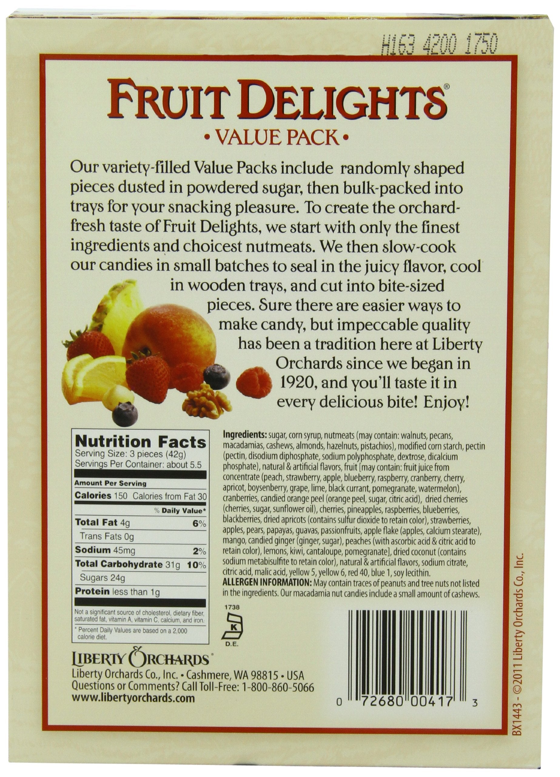 Liberty Orchards Fruit Delights Value Pack,8-Ounce Boxes (Pack of 6)