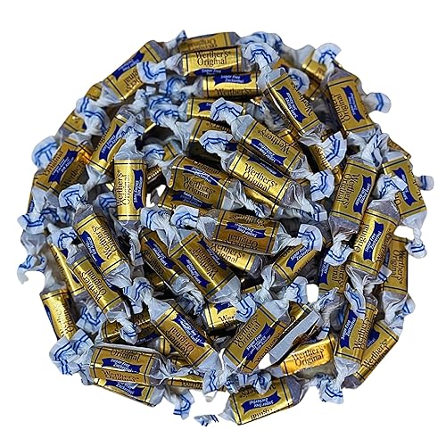 Werther's Original Premium Sugar Free Chewy Caramel Candies 1-Lb Individually Wrapped Low Carb Soft Chews Keto & Diabetic Friendly Candy (16-Oz)