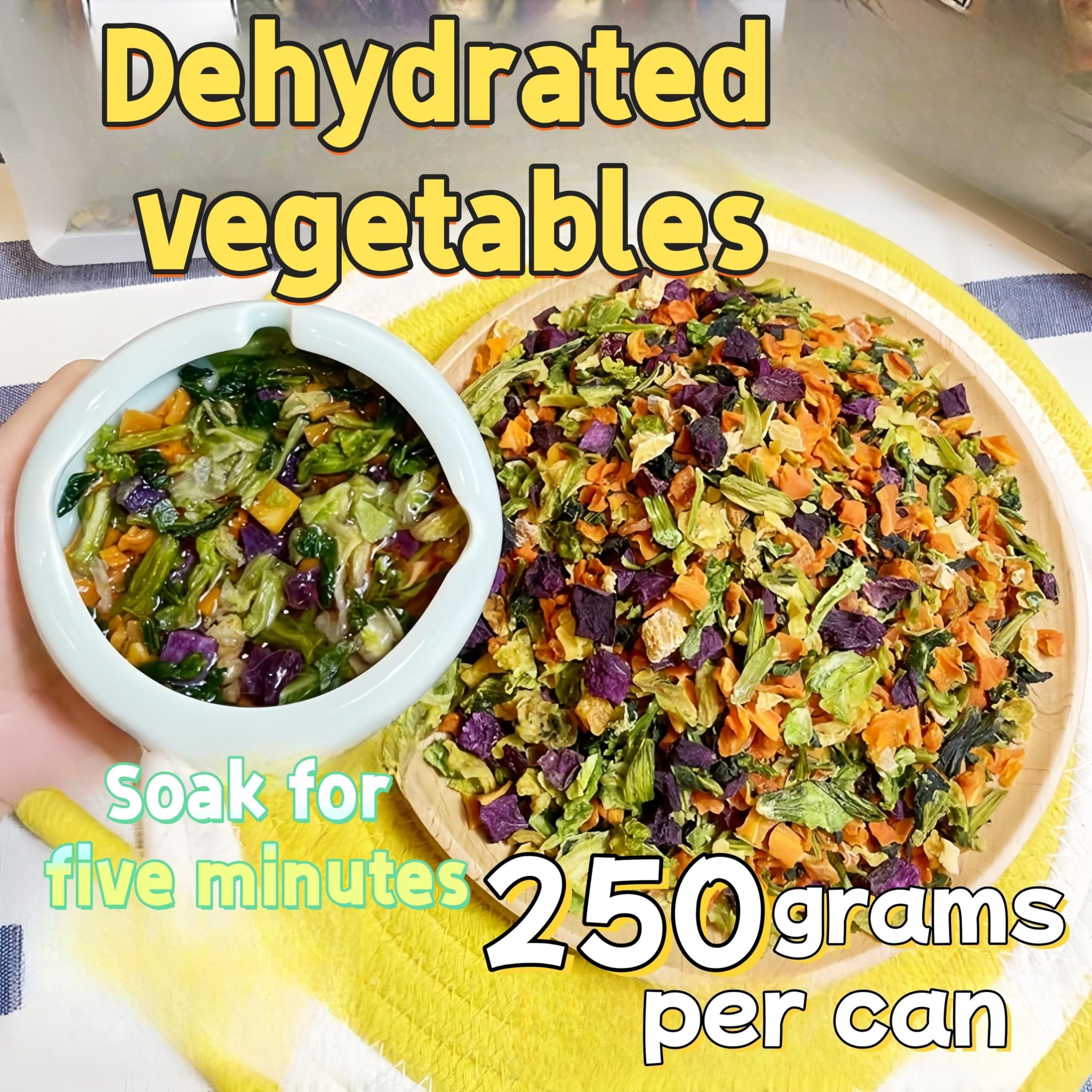 Freeze Dried Mixed Dehydrated Vegetables - 8.82oz Ramen Toppings Vegetable Flakes, Dry Veggie for Cooking, Camping, Emergency Supply?To Make Vegetable