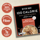 Better Oats Steel Cut Protein Oatmeal Packets, Maple and Brown Sugar Flavor with Flax Seeds and Whole Grains, Quick-Cooking Breakfast, Box of 8