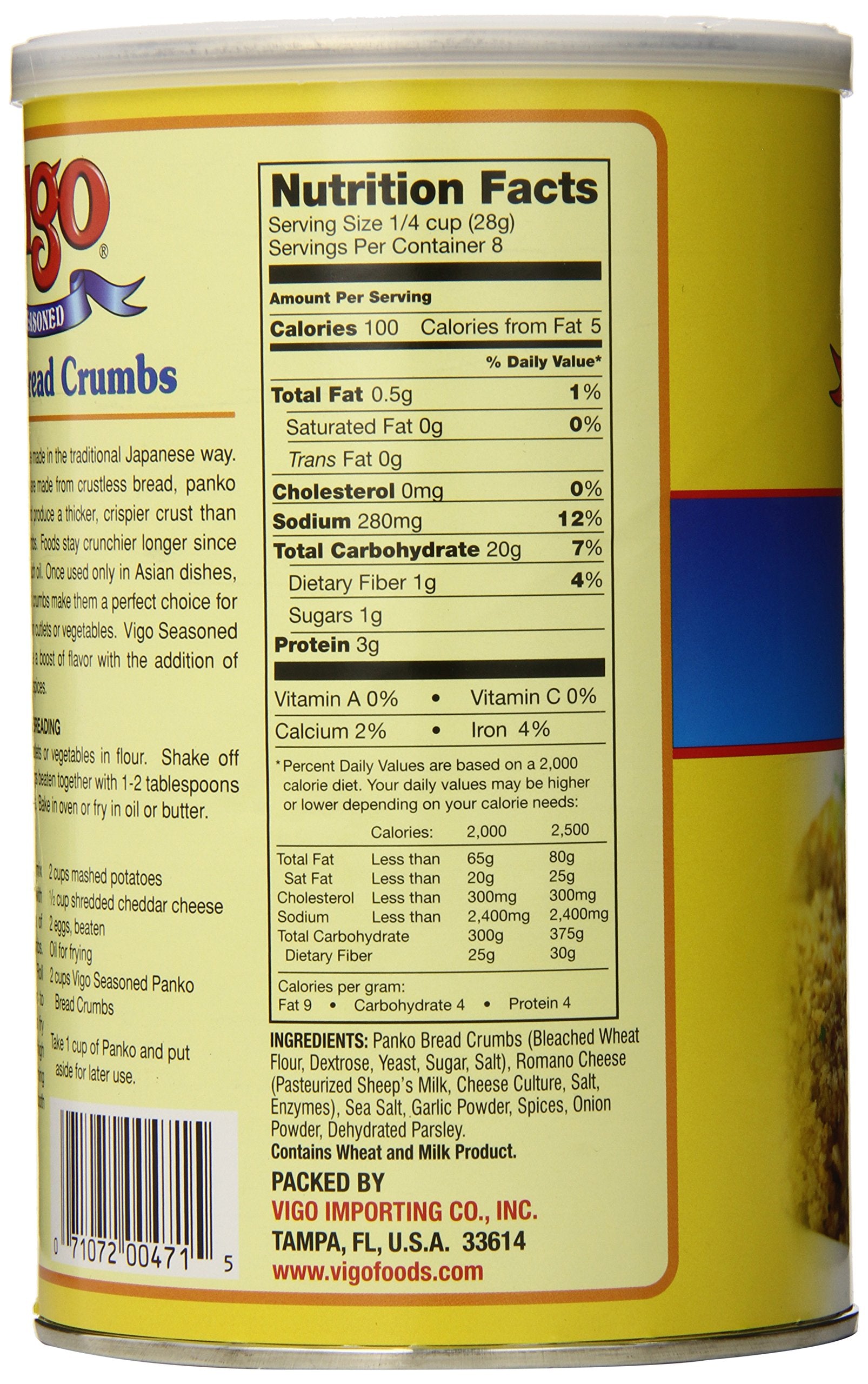 Vigo Italian Style Seasoned Panko Bread Crumbs, 8 Ounce