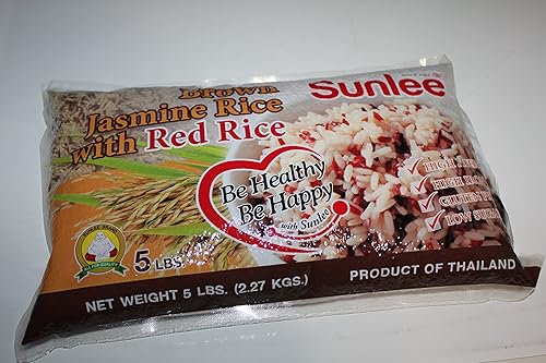Brown Jasmine Rice With Red Rice By Sunlee 5 Lbs Each Bag