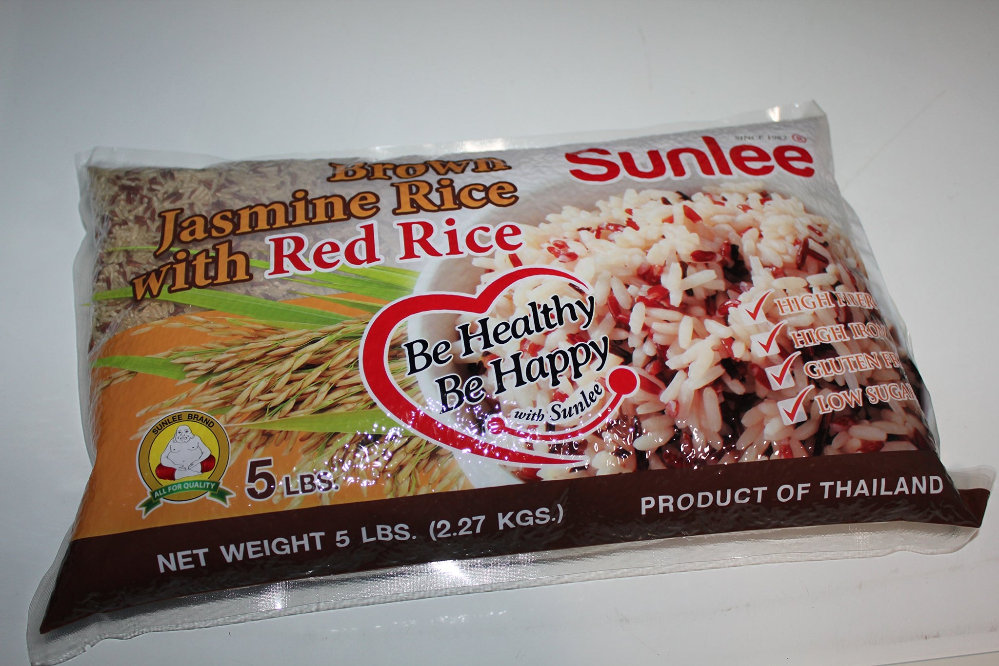 Brown Jasmine Rice With Red Rice By Sunlee 5 Lbs Each Bag