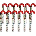 Christmas Candy Cane Filled with Candies, 12 Pack Large Candy Cane Filled With Assorted Mini Candies, Great for Christmas Goody Bag Filler, Stocking