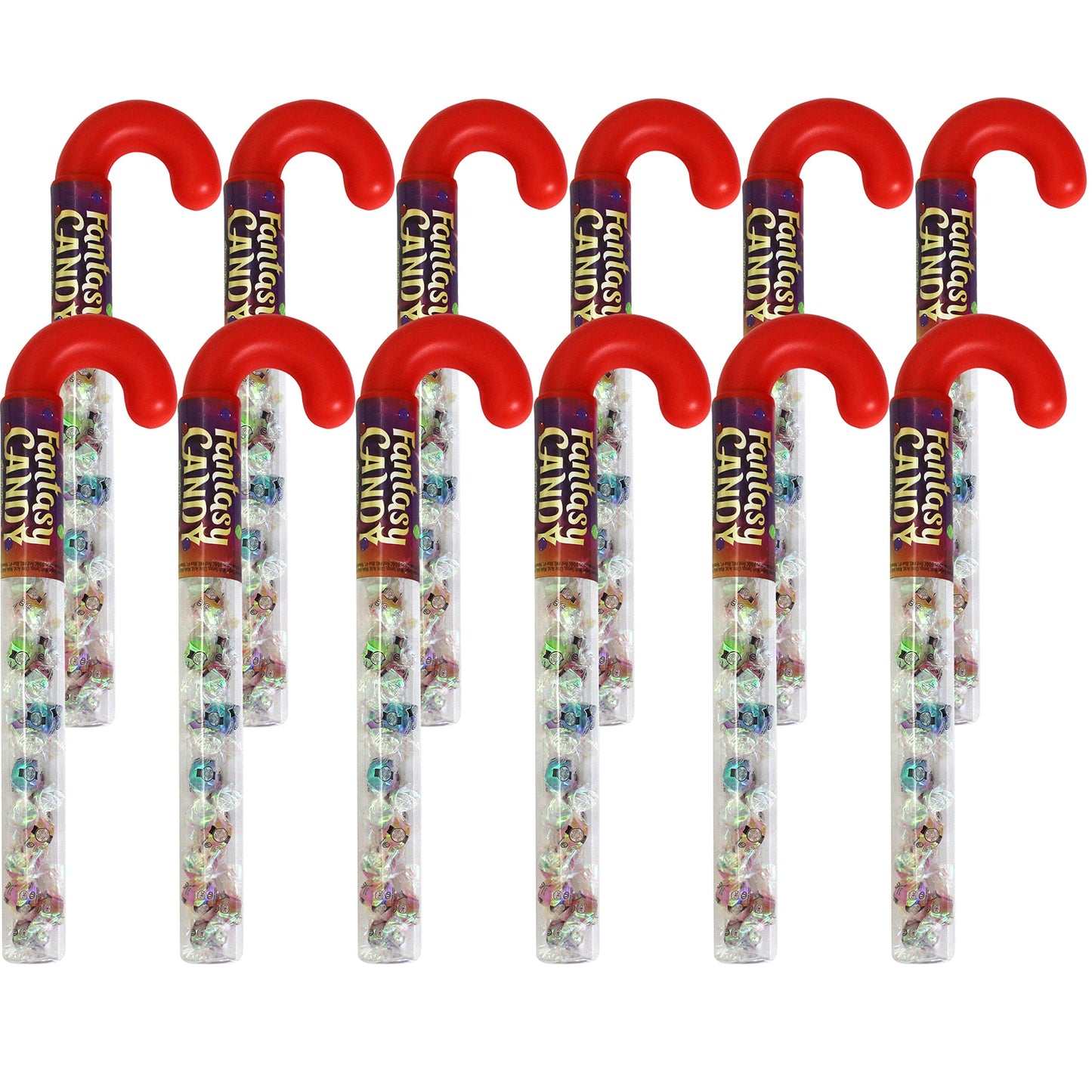 Christmas Candy Cane Filled with Candies, 12 Pack Large Candy Cane Filled With Assorted Mini Candies, Great for Christmas Goody Bag Filler, Stocking