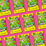 WARHEADS® Extreme Sour Chewy Candy - 7.25 oz Peg Bag - ZHC Collaboration - Assorted Flavors (Watermelon, Lemon, Blue Raspberry, Green Apple, Black