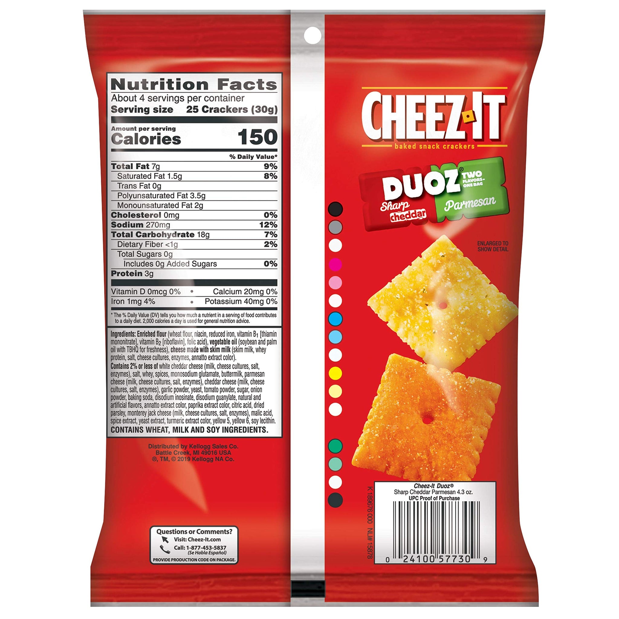 Cheez-it Duoz, Sharp Cheddar and Parmesan, 4.3 oz