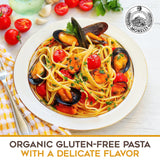 Morelli Organic Gluten Free Linguine Pasta Made with Corn - Vegan Corn Noodles, Imported Organic Pasta from Italy, Italian Gourmet Food - 8.8 oz