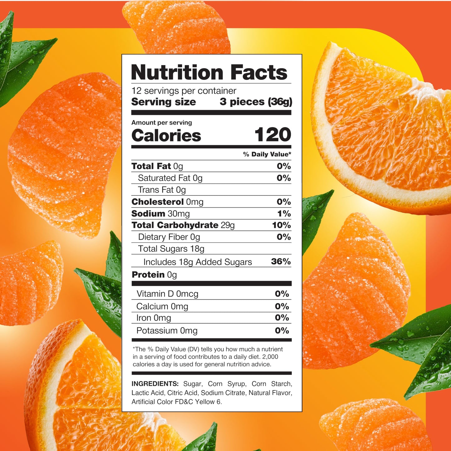 Orange Slices Jelly Candy - 1 Pound Pack (35 Count) - Jelly Candy - Naturally Flavored Fruit Slices - Gelatin Free Chewy Candies for Buffets, Snacking