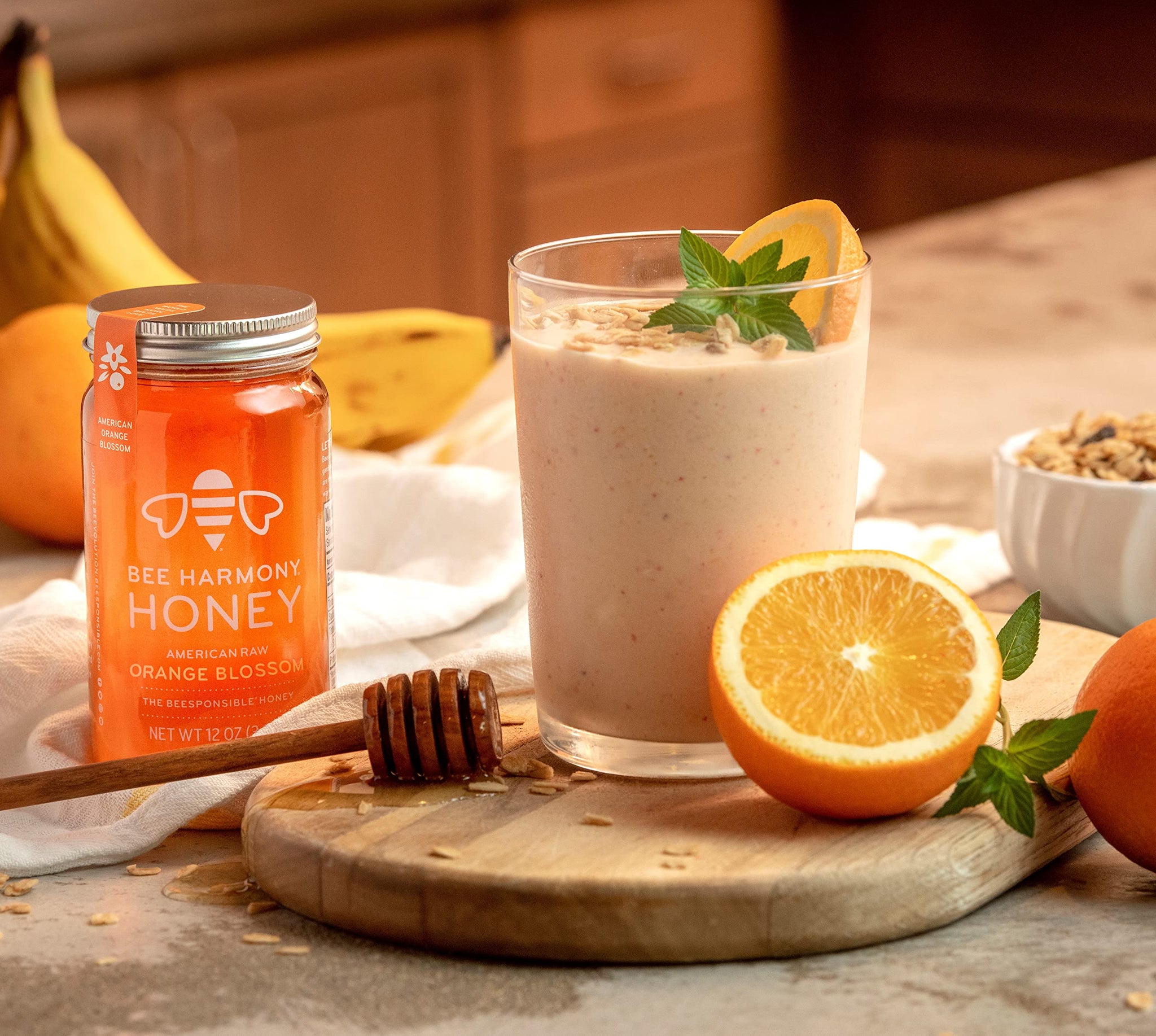 Bee Harmony Honey 5 Pack Variety Pack, Contains 5 jars, 12 ounces each (Clover, Wildflower, Orange Blossom, Berry and Blueberry)