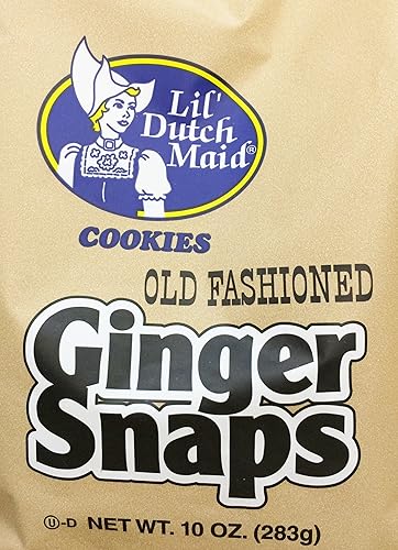 2 x 10oz Lil's Dutch Maid Old Fashioned Ginger Snaps Cookies (Two Bags per order)