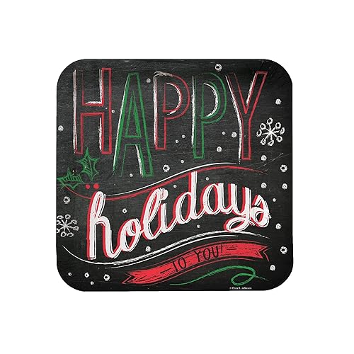 Creative Converting 8 Count Square Paper Dinner Plates, 9", Chalk Messages
