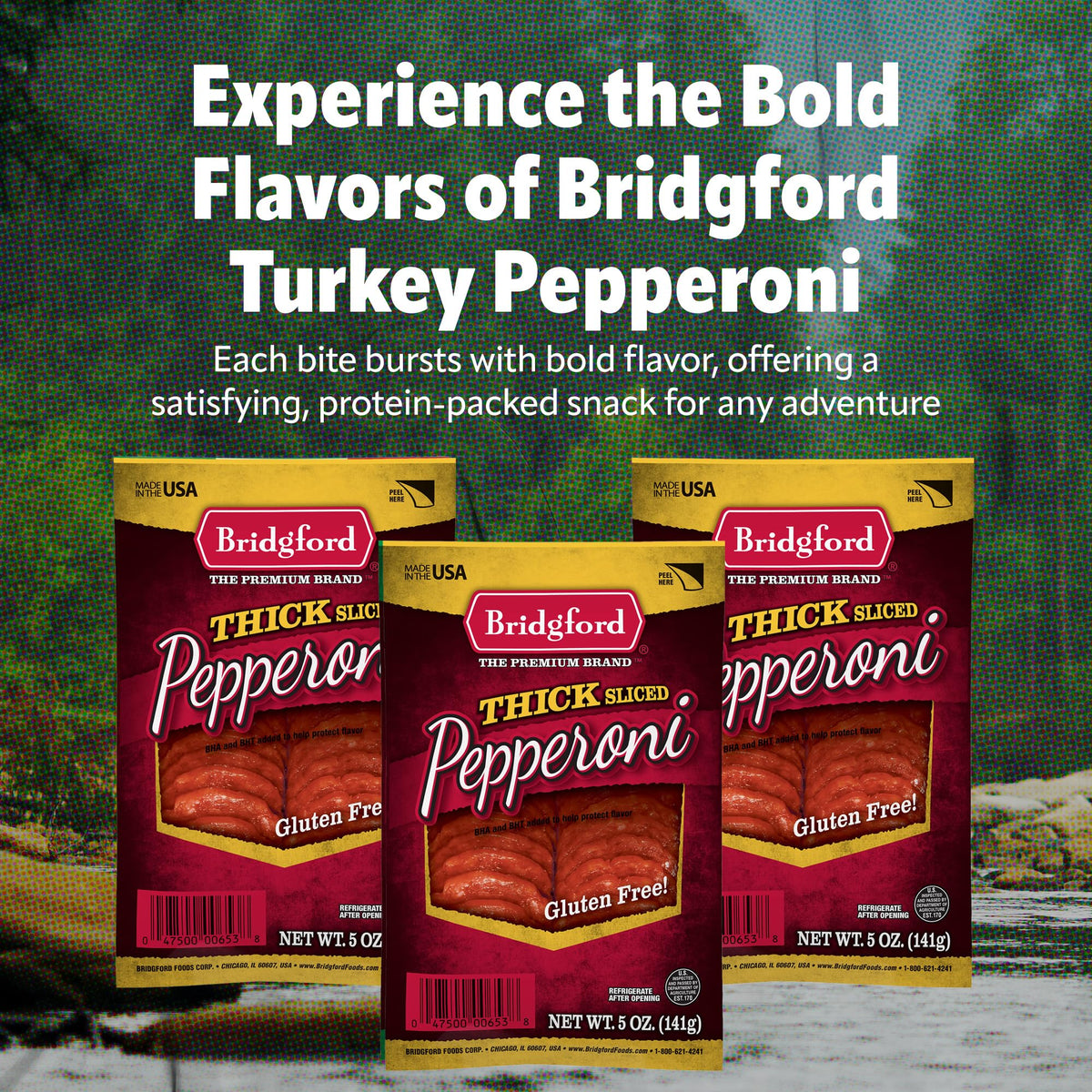 Bridgford Thick Sliced Pepperoni 5 oz Pack of 3 - Thick Pepperoni Slices for Pizza and Sandwiches - Zero-Carb Thick Sliced Pepperoni for Keto Diets