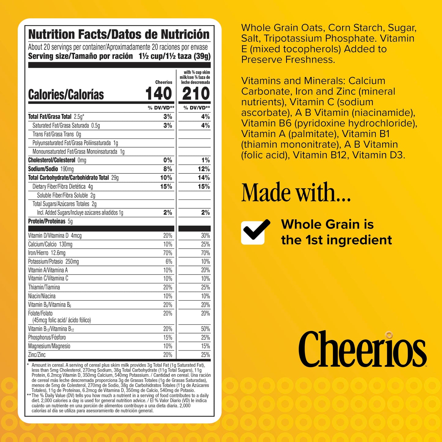 Cheerios, Heart Healthy Gluten Free Breakfast Cereal, Resealable Bag, 28 oz