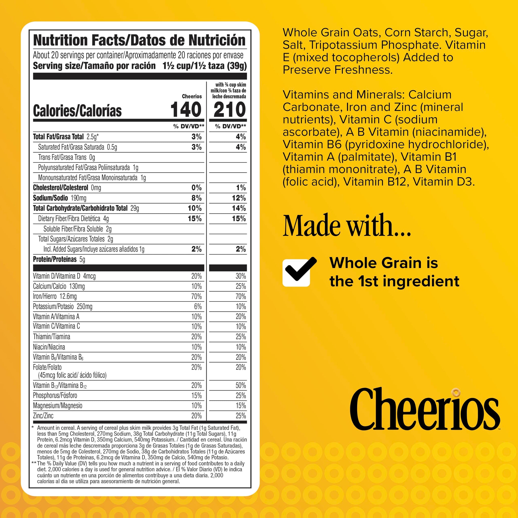 Cheerios, Heart Healthy Gluten Free Breakfast Cereal, Resealable Bag, 28 oz