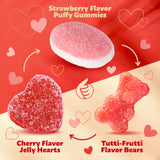 Gummy Candy Mix | 2-Pound Bag | Red & Pink Candy Assortment | Cherry Jelly Hearts, Tutti-Frutti Gummi Bears, Puffy Strawberry Gummies | Chewy Treats