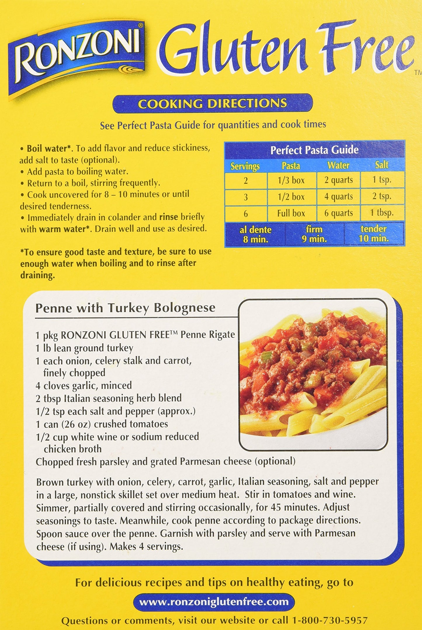 Ronzoni Gluten Free Penne Rigate Pasta (Case of 8)