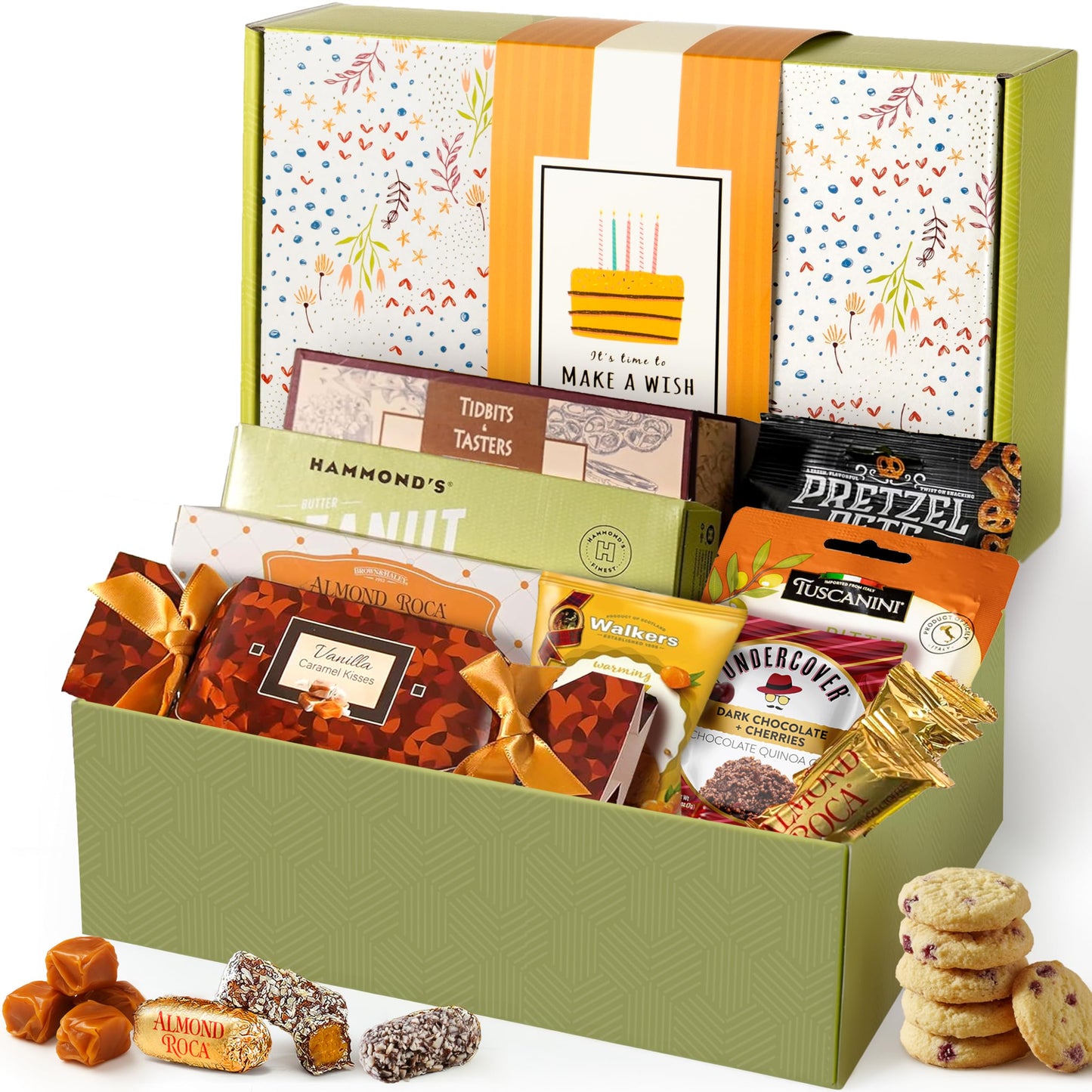 Broadway Basketeers Happy Birthday Gift Box - Gourmet Delight - Curated Snack Box - Sweet and Savory Treats for Parties - Birthday Presents for Women