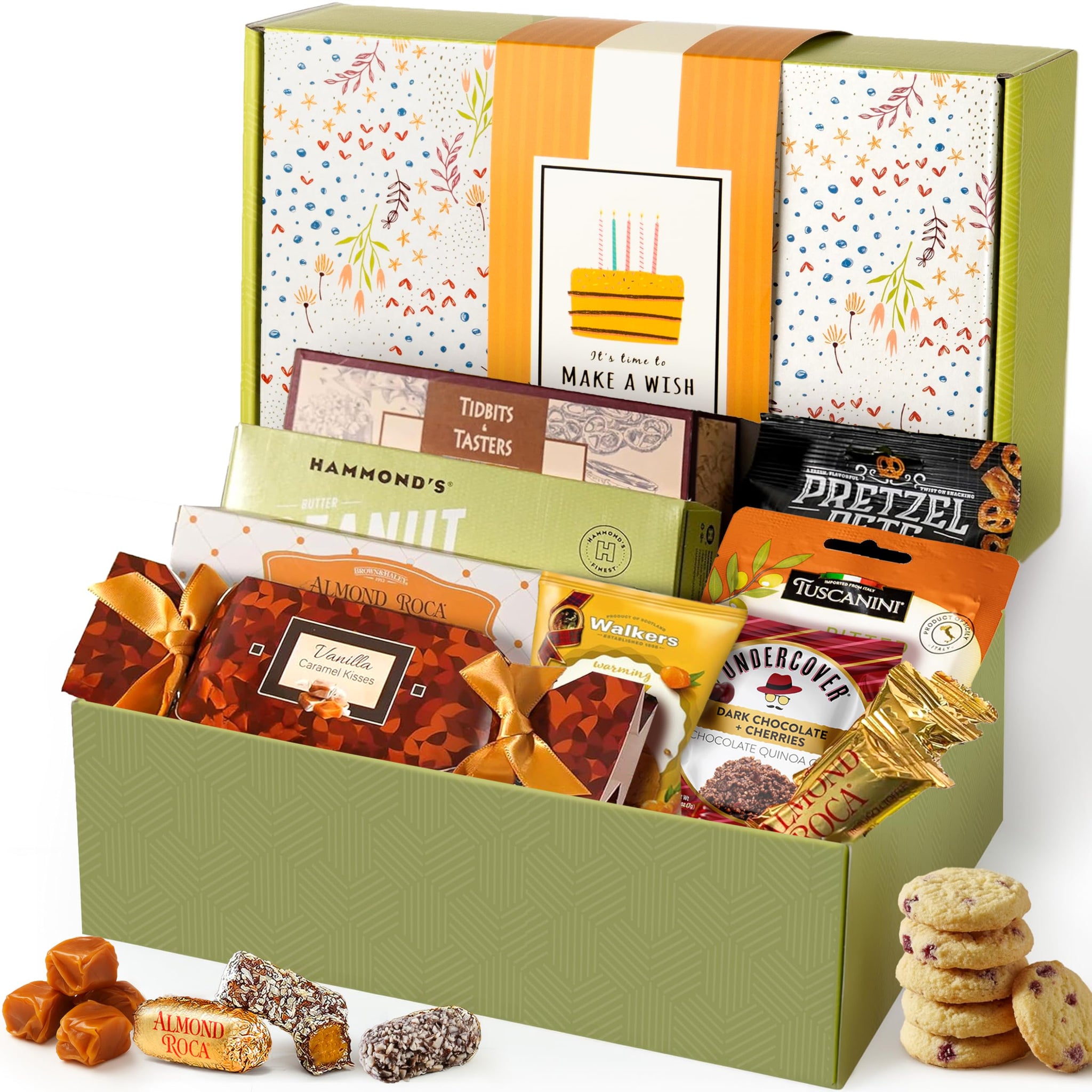 Broadway Basketeers Happy Birthday Gift Box - Gourmet Delight - Curated Snack Box - Sweet and Savory Treats for Parties - Birthday Presents for Women