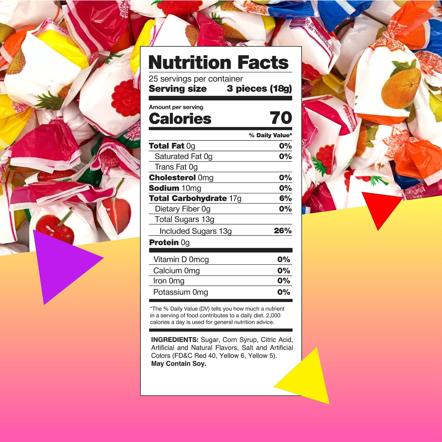 Assorted Fruit-Filled Hard Candy | 1 Pound Bag - Approx. 70 Count | Old-Fashioned Delights