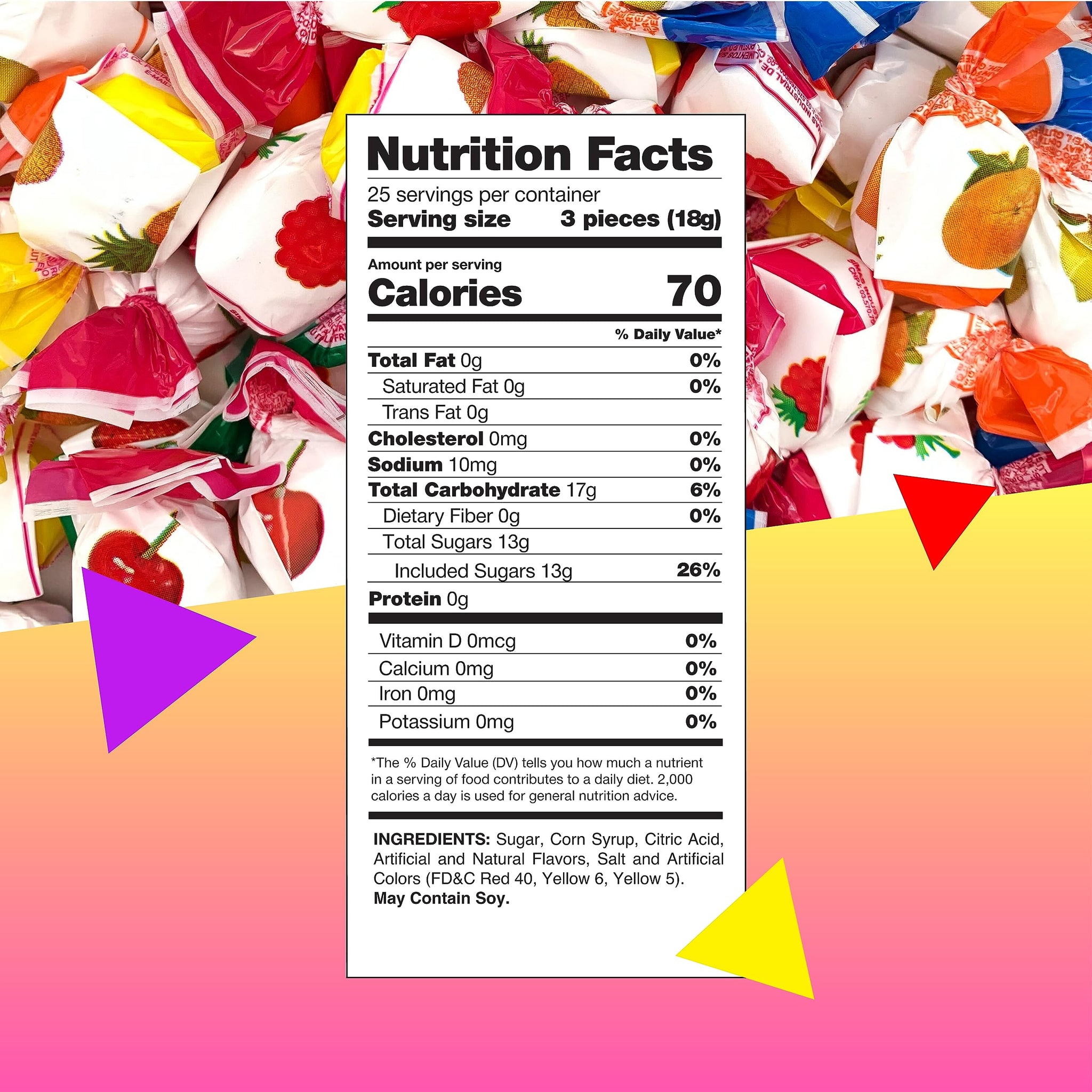 Assorted Fruit-Filled Hard Candy | 1 Pound Bag - Approx. 70 Count | Old-Fashioned Delights