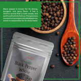 Jiva Organics Organic Whole Black Peppercorns 1 Pound - Pepper, Premium Grade for Grinder Refill