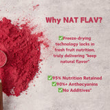 NAT FLAV Freeze Dried Raspberry Powder - 100% Natural, No Added Sugar, No Additives | 7oz | Vibrant Superfood for Smoothies, Baking & Natural Coloring