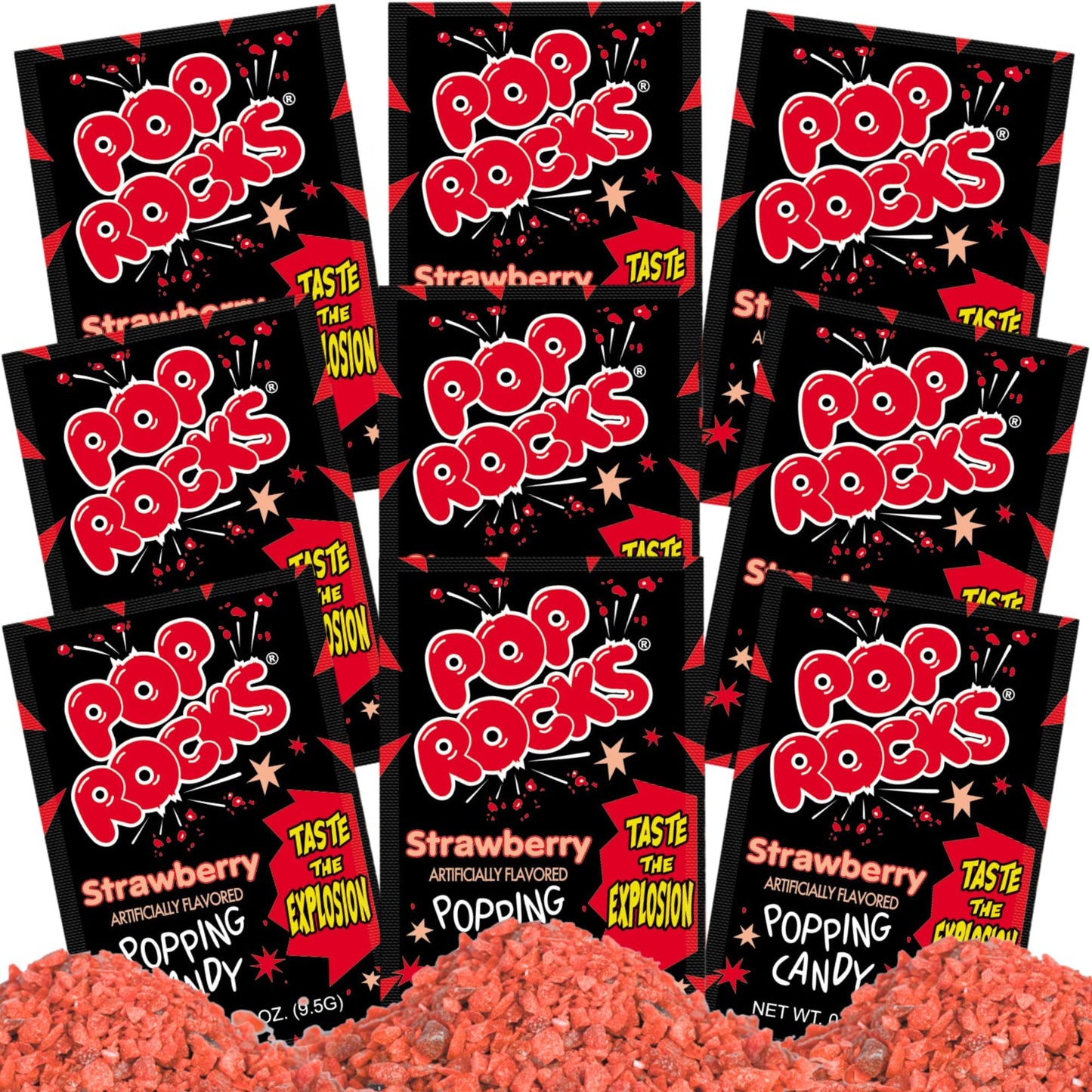 Pop Rocks Candy - Pop Rocks Bulk Pack by Gaudum (Strawberry, 1 Count (Pack of 9))