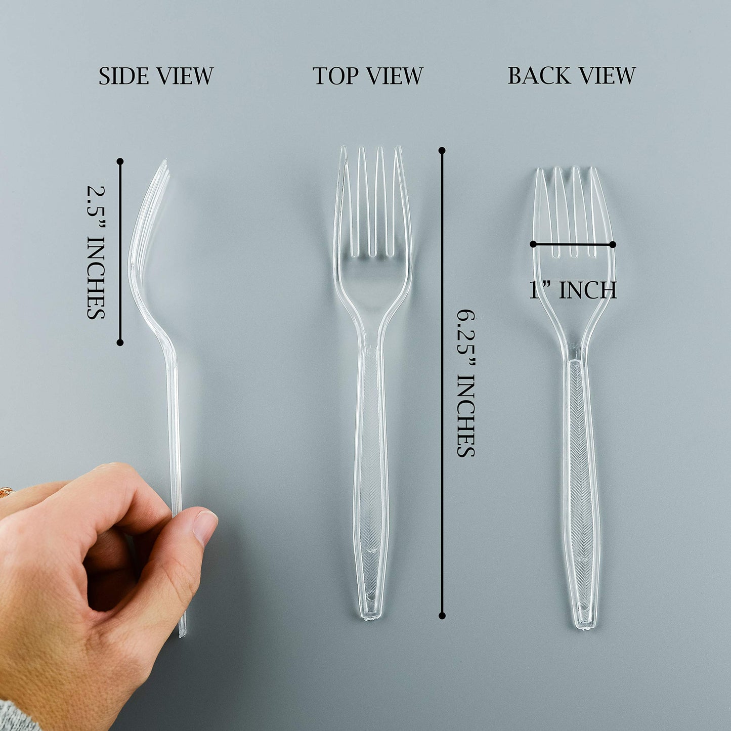 Plasticpro Clear Plastic Forks Disposable Cutlery Utensils 300 Count