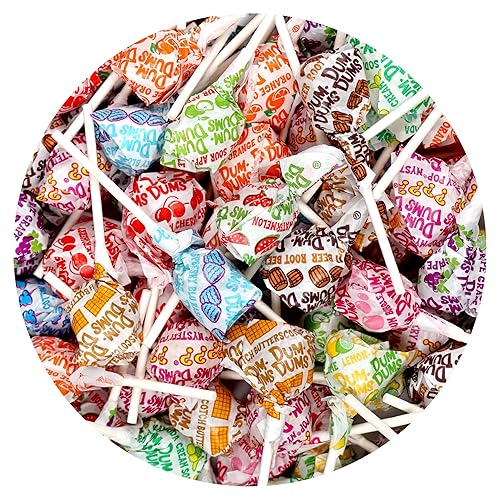 DUM DUMS Original Mix Lollipops, 1 lb Bag (60 Pieces Approx.), Gluten Free Hard Candy, Assorted Flavors, Individually Wrapped Lollipops, The Hampton