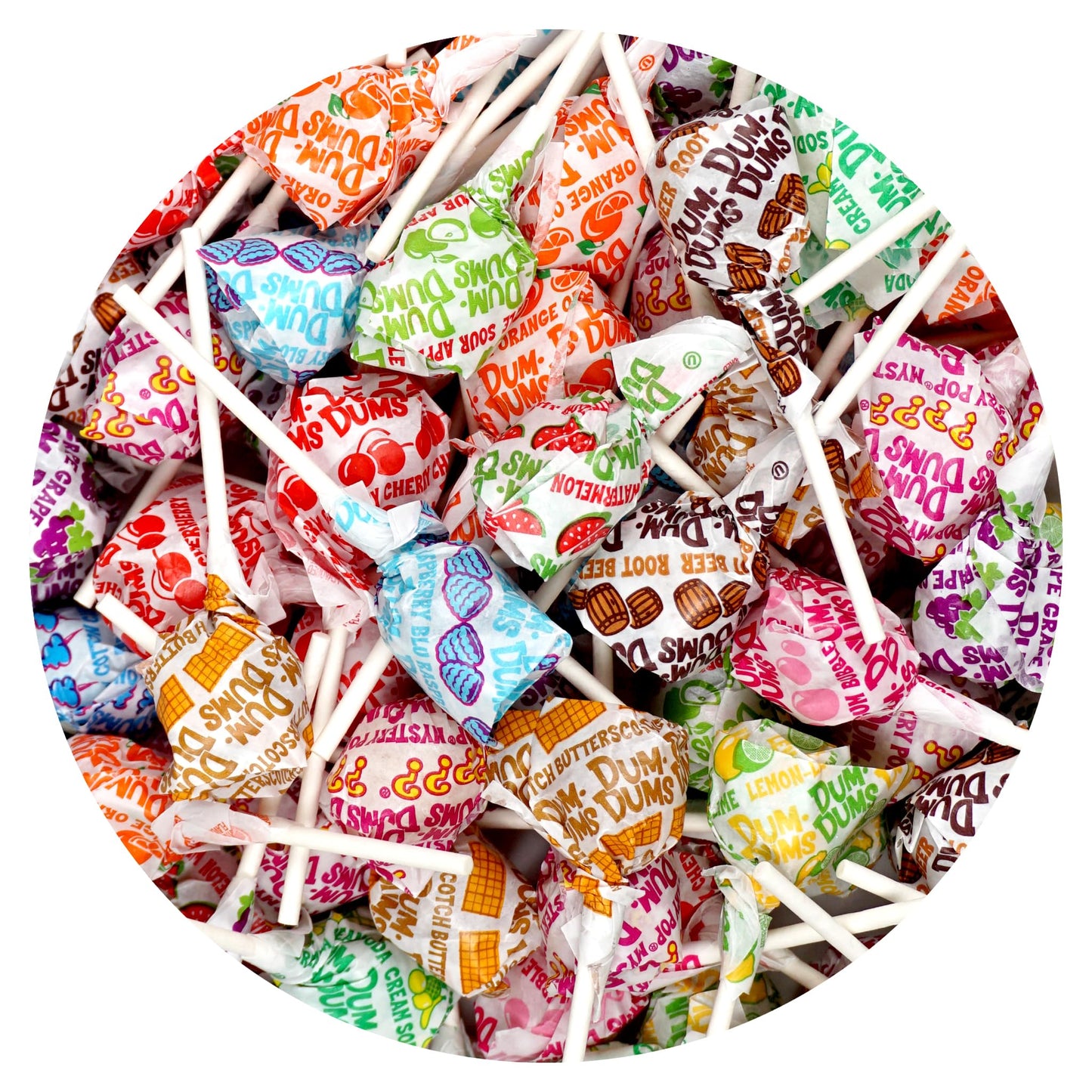 DUM DUMS Original Mix Lollipops, 1 lb Bag (60 Pieces Approx.), Gluten Free Hard Candy, Assorted Flavors, Individually Wrapped Lollipops, The Hampton