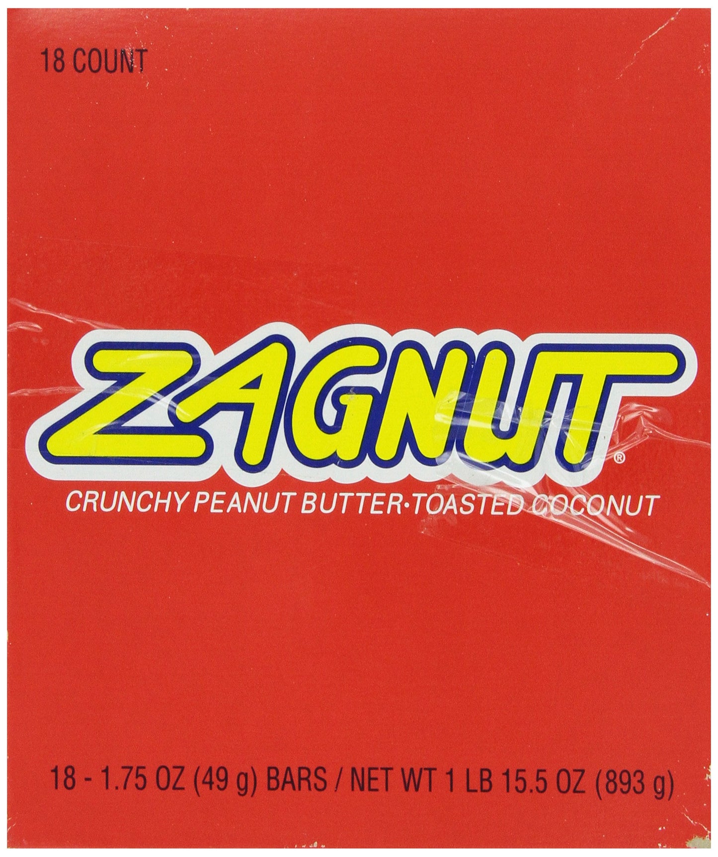 ZAGNUT Peanut Butter Coconut Candy Bar, 1.75 Ounce (Pack of 18)
